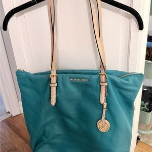 Michael Kors Turquoise Leather Tote